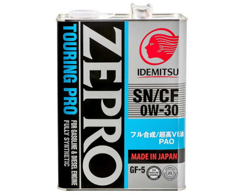 IDEMITSU ZEPRO TOURING PRO 0W-30 SN/CF 4л. Масло моторное.