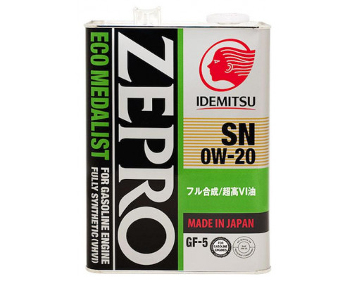 IDEMITSU ZEPRO ECO MEDALIST 0W-20 SP/GF-6A 4л. Масло моторное.