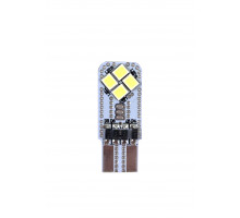Автолампа светодиодная T10 (W5W) (W2,1-9,5d) белая, 8 SMD 2835 диодов, биполярная, (б/цокольная) 12V