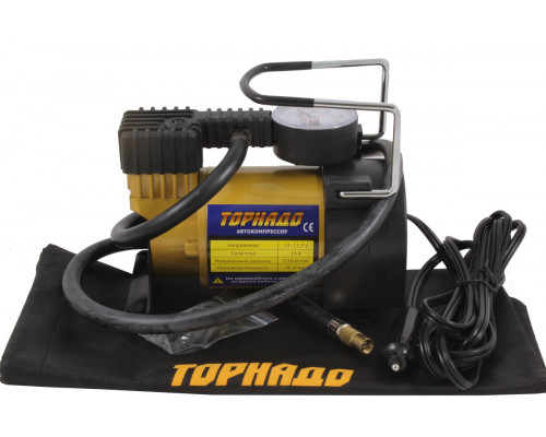 Компрессор TORNADO АС-580-6B 14А, 150PSI, 12V TORNADO, мешок для хранения, (35 л/мин)